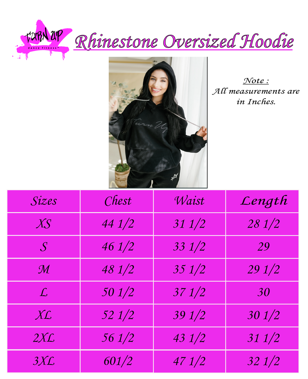 Turn Up Rhinestone Hoodie